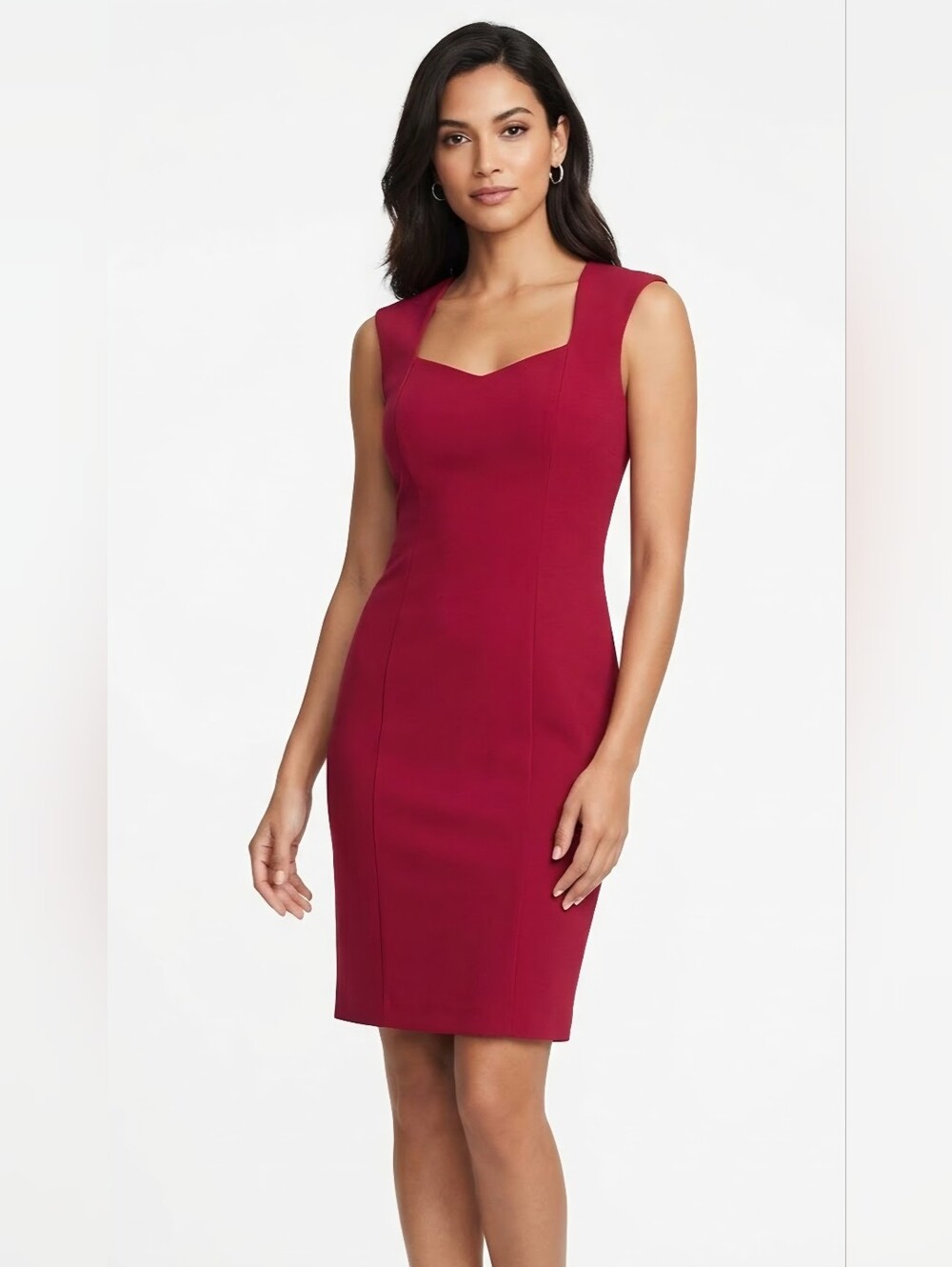 NWOT White House Black Market Sleeveless Fitted Sheath Dress in Berry Size 2